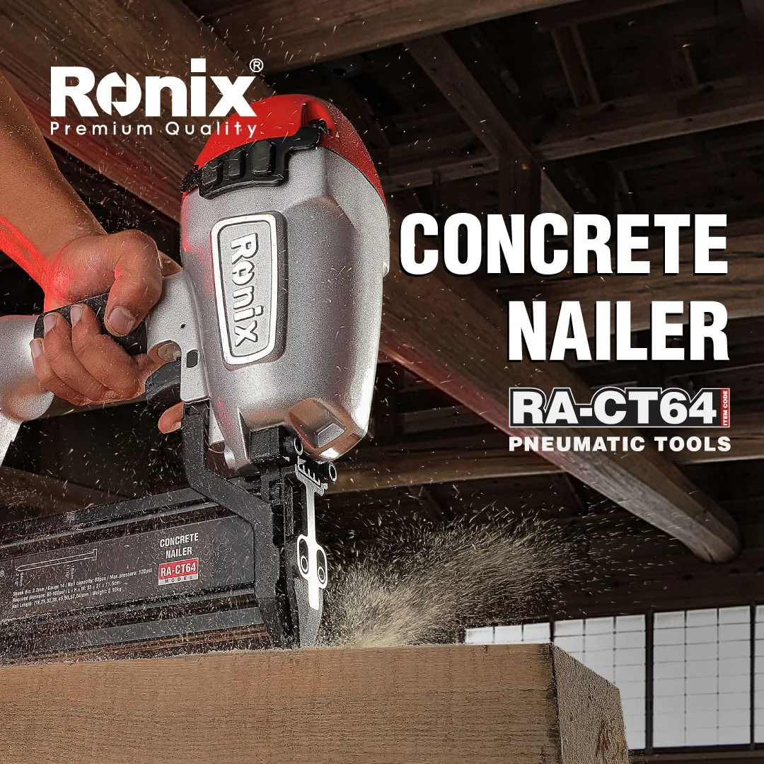 Ronix Pneumatic Woodworking Tools Air Gun Naile RA-CT64 Wood Door Furniture Nail Gun Machine