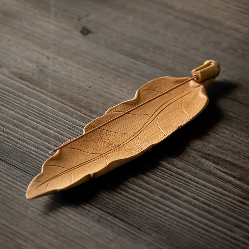 Incense Stick Holder Burner Censer Chinese Style Antique Bamboo Lotus Incense Burner Table Lying Incense Table Decoration