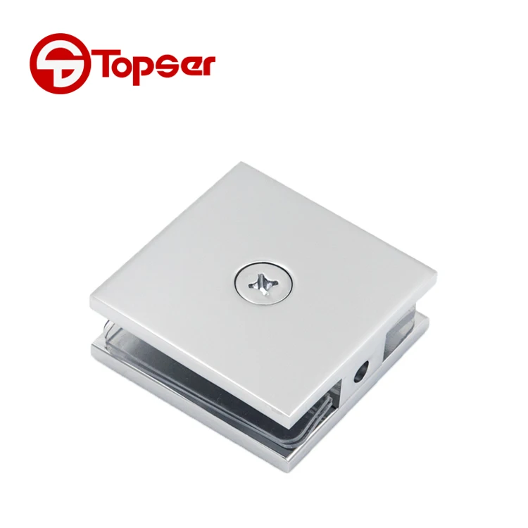 Hardware Shower Room 0 Degree Glass Fixing Clip Solid Brass Glass Holder Connector