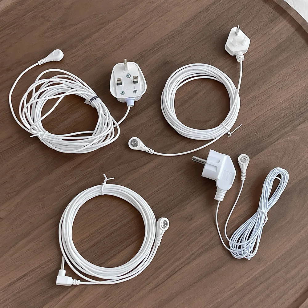 Best Conductive PU Esd grounding cord with UK  plug portable connect with earthing cord for silver bed sheet