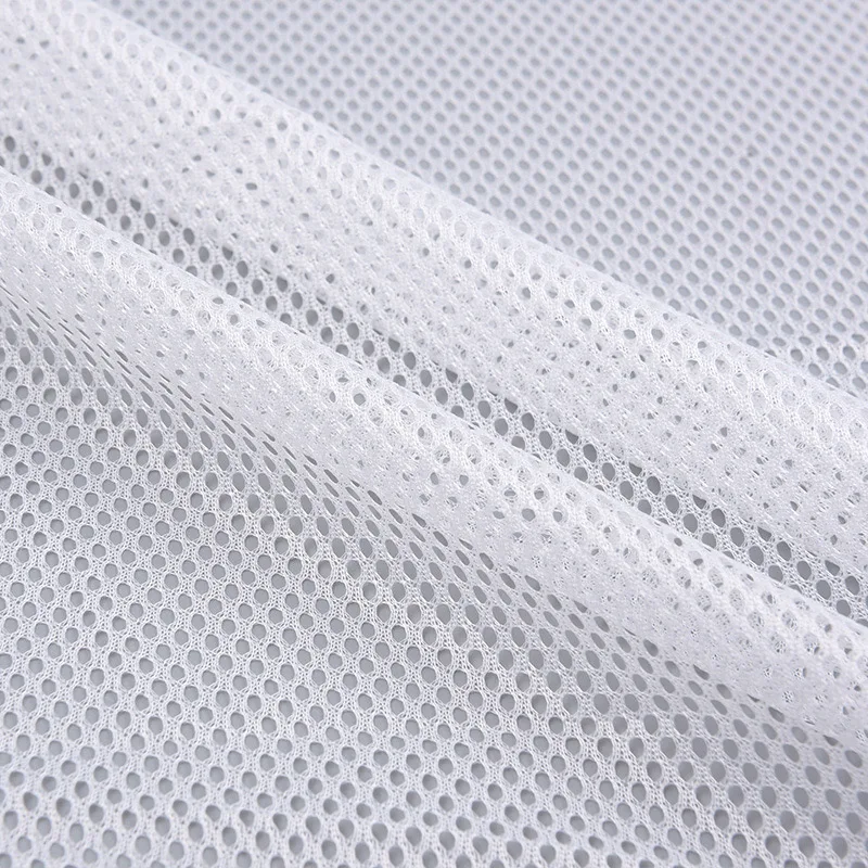 Soft 65GSM Plain Dyed tricot net fabric warp knit white black 100%Polyester tulle mesh Fabric For bag and lining