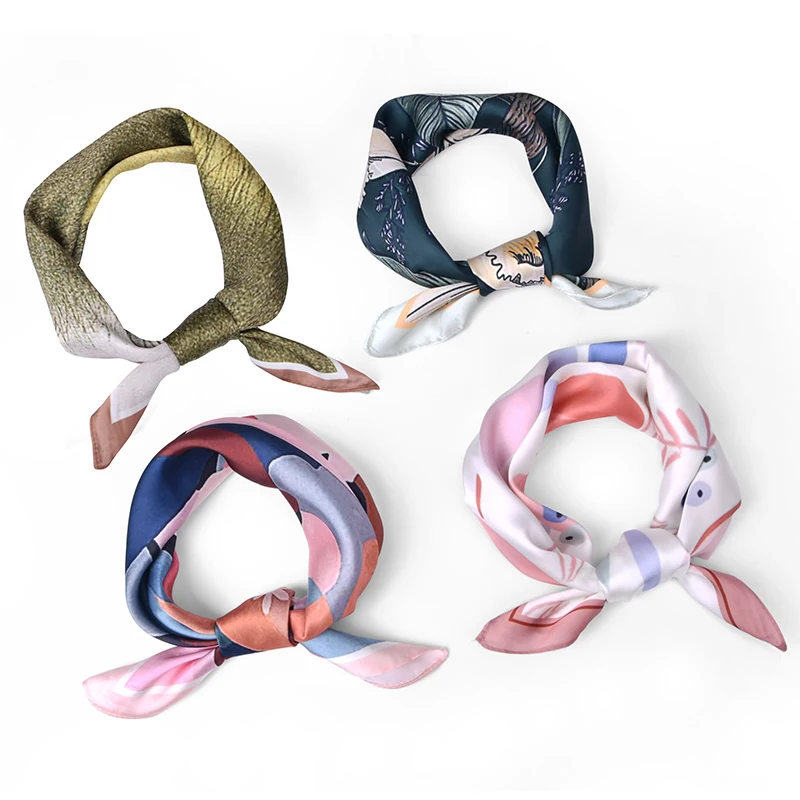 silk handmade Lady Fancy  Branded Luxury Designer Head Printed Square Scarves Summer Satin Scarves Wholes Ladies Silk Scarf silk