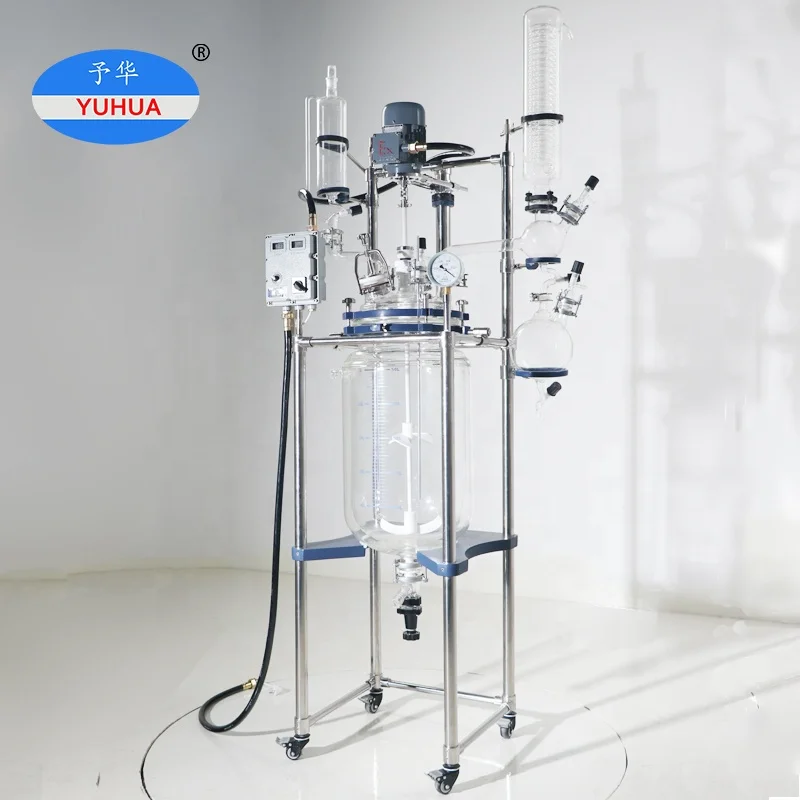 10L 20L 50L100L Doule Layer Glass Reactor for Chemical Liquid Mixing