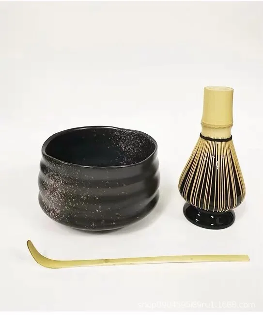 Whosale mini bamboo matcha tea whisk set for drinking coffee and tea Matcha Bowl Set (Includes Bowl, Rest,Tea Whisk, Chasaku