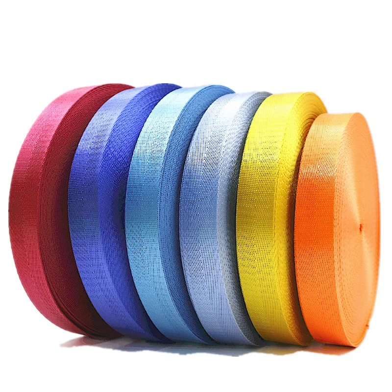 37 Years Factory Herringbone Webbing Tape Twill Nylon Webbing Strap Custom Width Polyester Herringbone Straps Webbing Tape