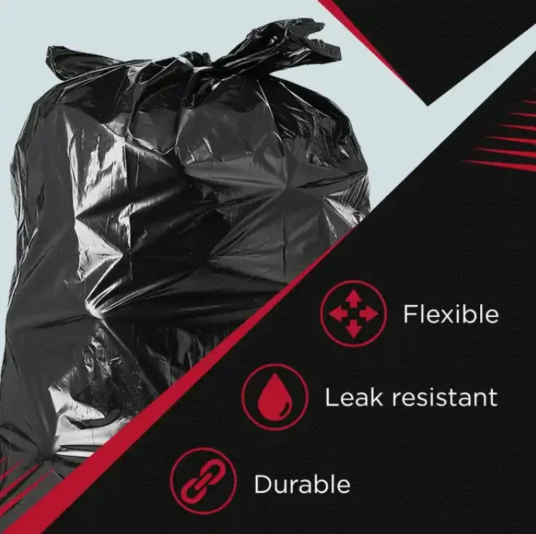 Heavy Duty Ldpe Big Recycle Eco Friendly Trash Garbage Bags Wholesale Kitchen Garbage Bags