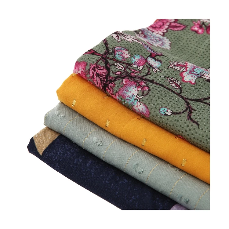 2021 Most popular wholesale excellent breathability and wicking printed rayon jacquard twill fabric