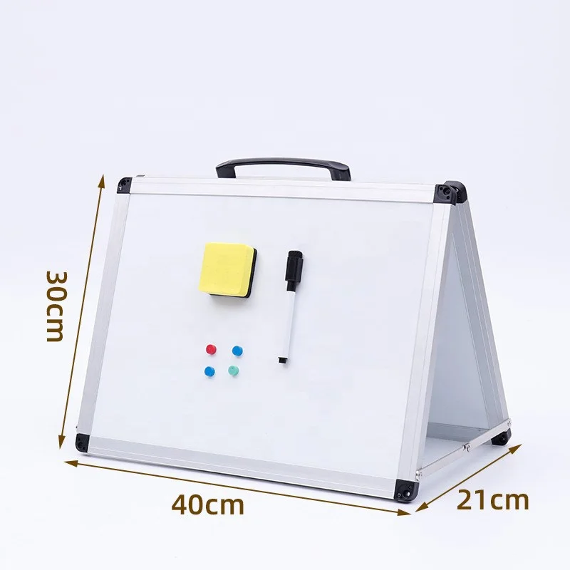Small Whiteboard Dry Erase Boards Double Sided Magnetic Board Stand Foldable Desktop White Boards Easel for School Kids