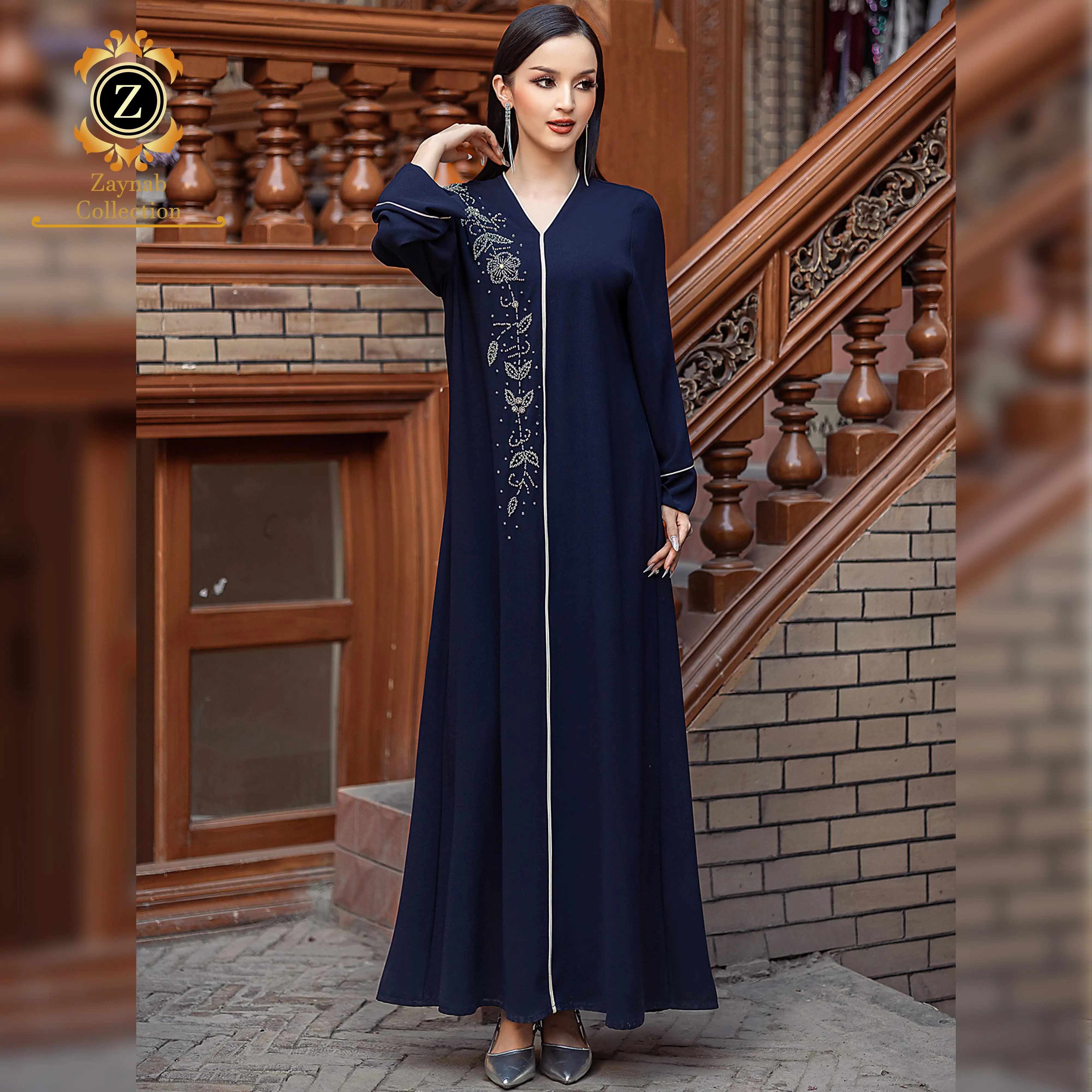 Zaynab Abaya Women Muslim Dress Women Dubai Dress Abaya Islamic Clothing Women  Dress Custom Manufacturer Ramadan Jalabiya