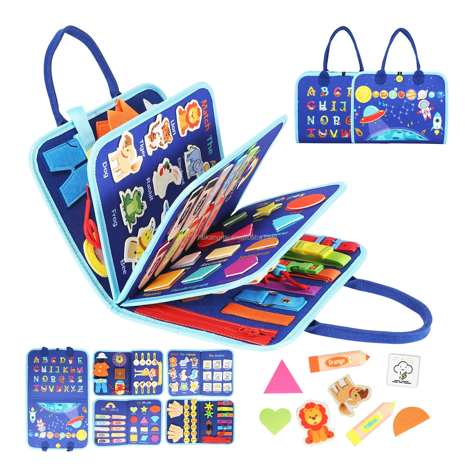 Busy Board Felt for Toddlers 1 2 3 4 Year Old Sensory Activity Board for Learning Toys Travel Toys for Felt busy board