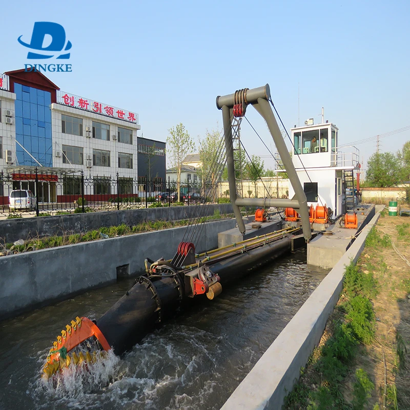 DINGKE 18 inch Hydraulic cutter suction dredger/river digging sand dredger/dredging machine