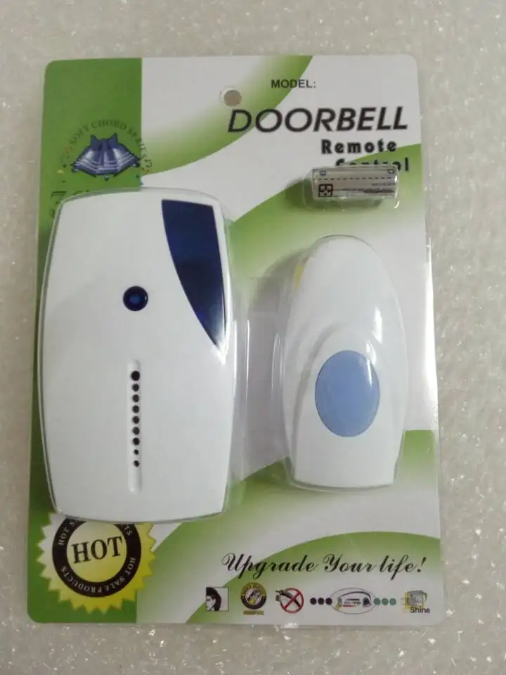 Long Range Pushbutton Front Door Bell Welcome Ringtone Visitor Door Bells Custom Sound Wireless Doorbell Battery Powered