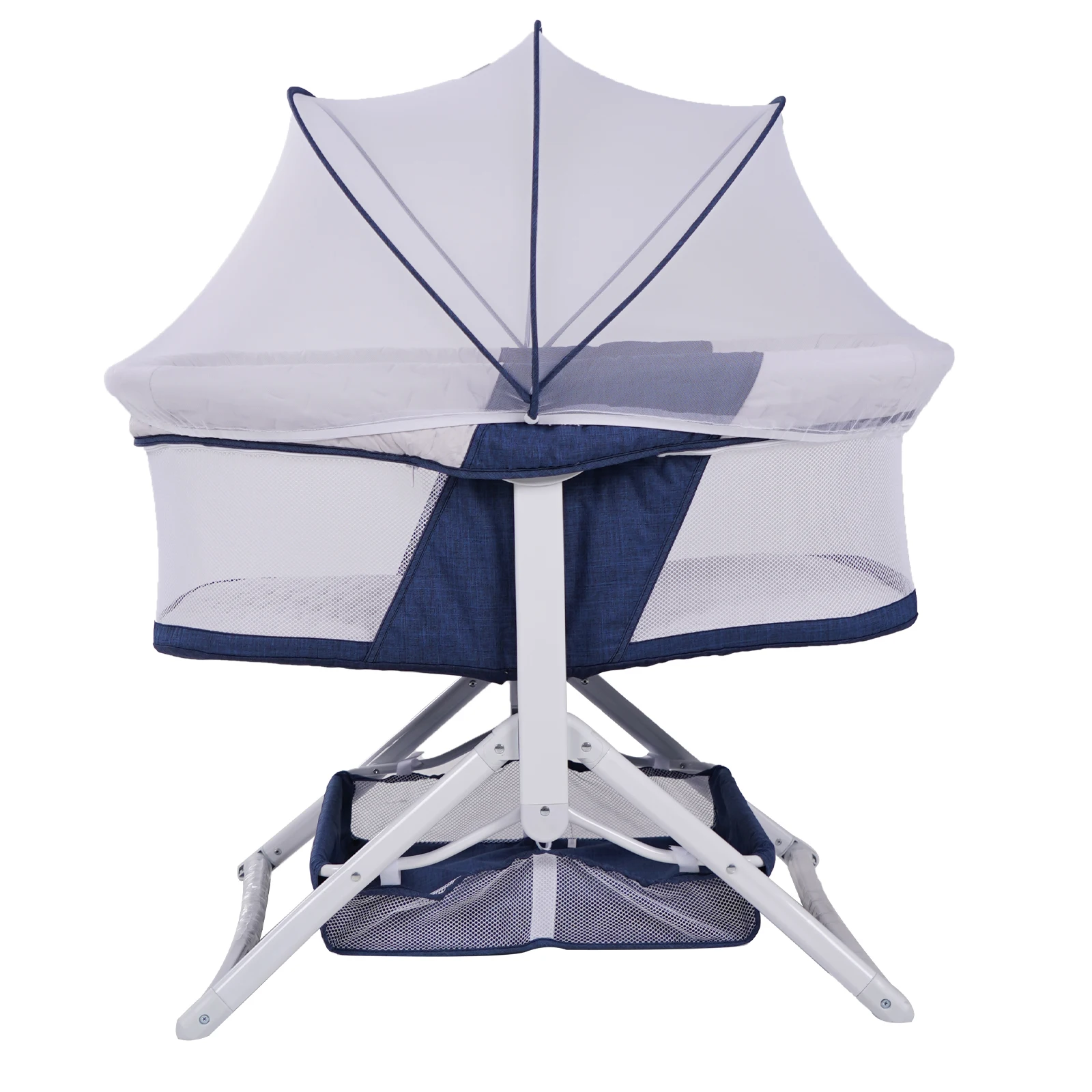 Well with Baby Bed European Elegent without Electric Go Down Crib Baby Bassinet Newborn Baby Bedroom Furniture Metal 60*20*53cm