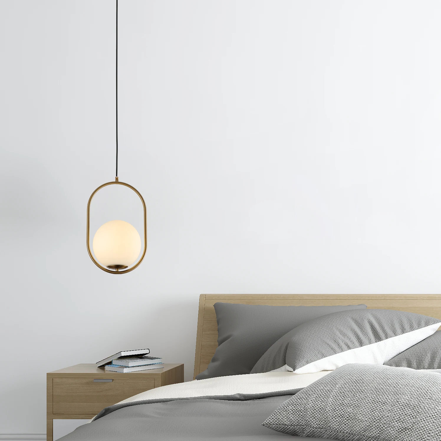 E27 Glass+Metal Pendant Light Hot Selling Northern Europe Golden Color