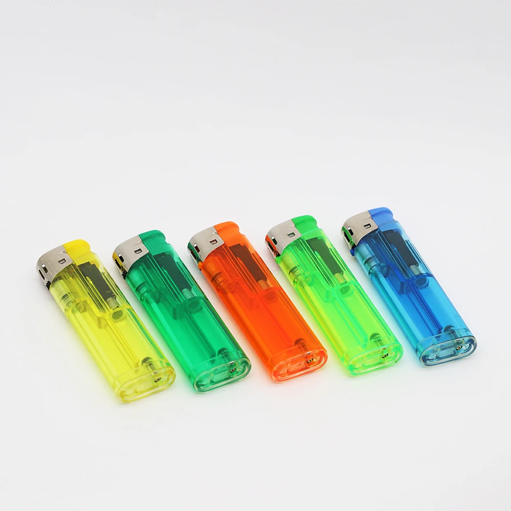 M6090 Ordinary Lighter Solid Color Transparent Plastic Lighter