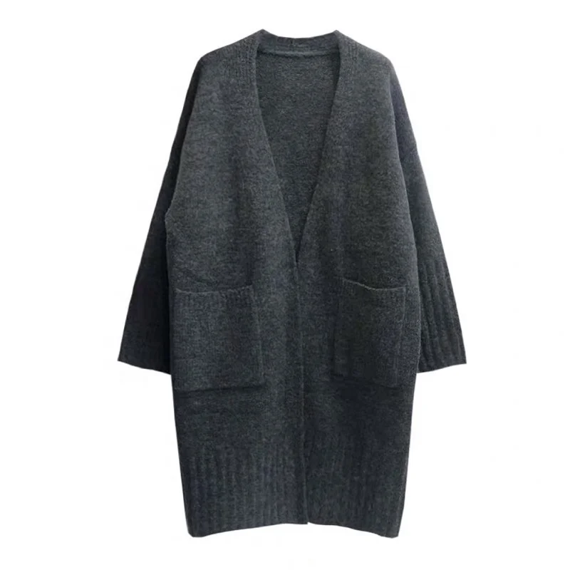 
Latest New arrival loose women plus size open front long sweater coat 