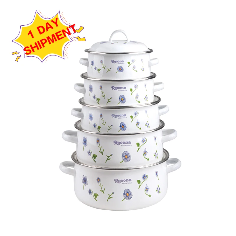 German Home Eco Friendly Non Stick Kitchen Tools Cooking Pot Enamel Cast Iron Cookware Sets