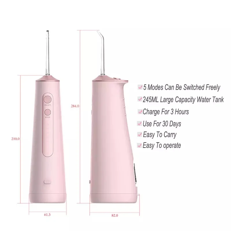 Large Water Tank Rechargeable Cordless Electric Teeth Cleansing Hygiene Oral Irrigator Dental