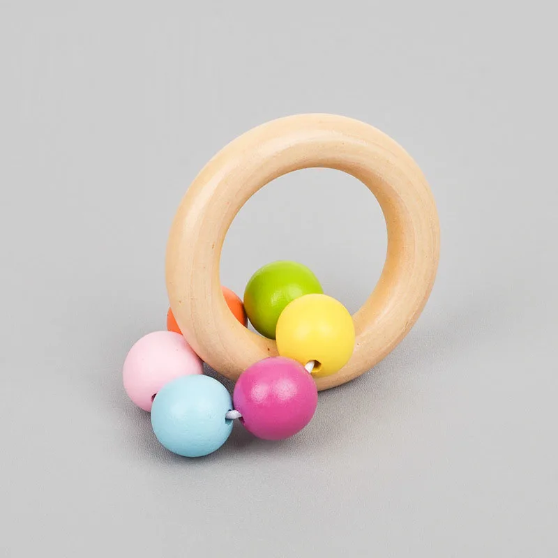 Montessori Wooden Rattles for Baby Sand Hammer Baby Rattle Educational Musical Wooden Toys Development Baby Toys 0-12 Months