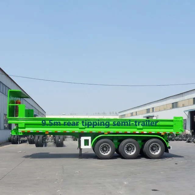 Factory Price 3 Axle 40Ton dump semi trailer 9.5m rear tipping semi-trailer For Sale