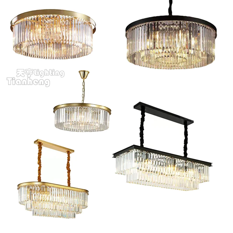 Manufactory Wholesale Indoor Luxury Chandelier shade black led lamps hanging pendant lights