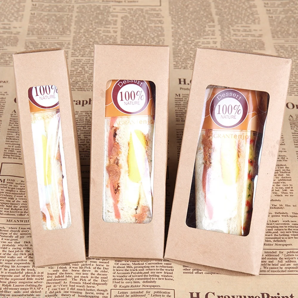 Wholesale custom manufacture disposable sandwich box with clear window