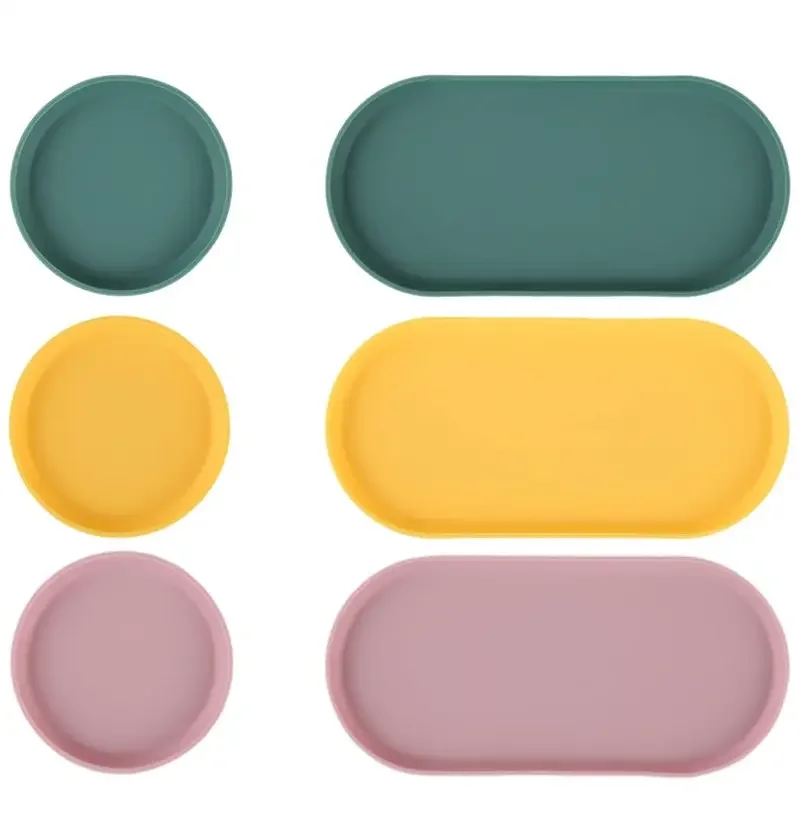 Mini Silicone Trays Multipurpose Kitchen Accessories Bathroom Vanity Organizer Decorative Tray Desk Organizer Makeup Organizers