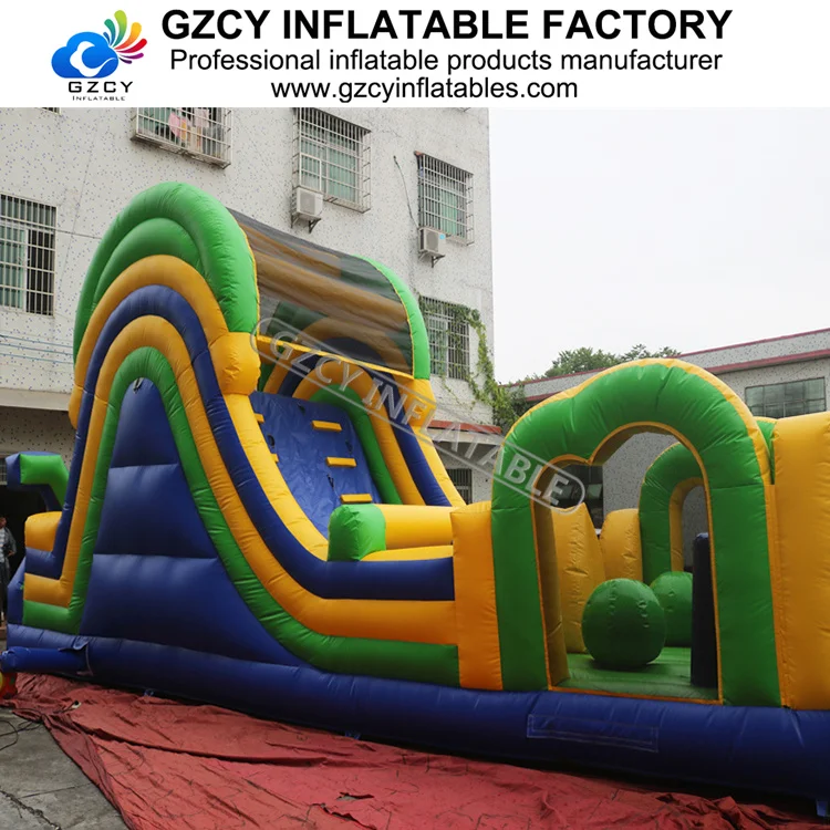 Hot sell Inflatable sport game outside obstacle courses Climbing and sliding adult inflatable obstacle course, used for outdoor