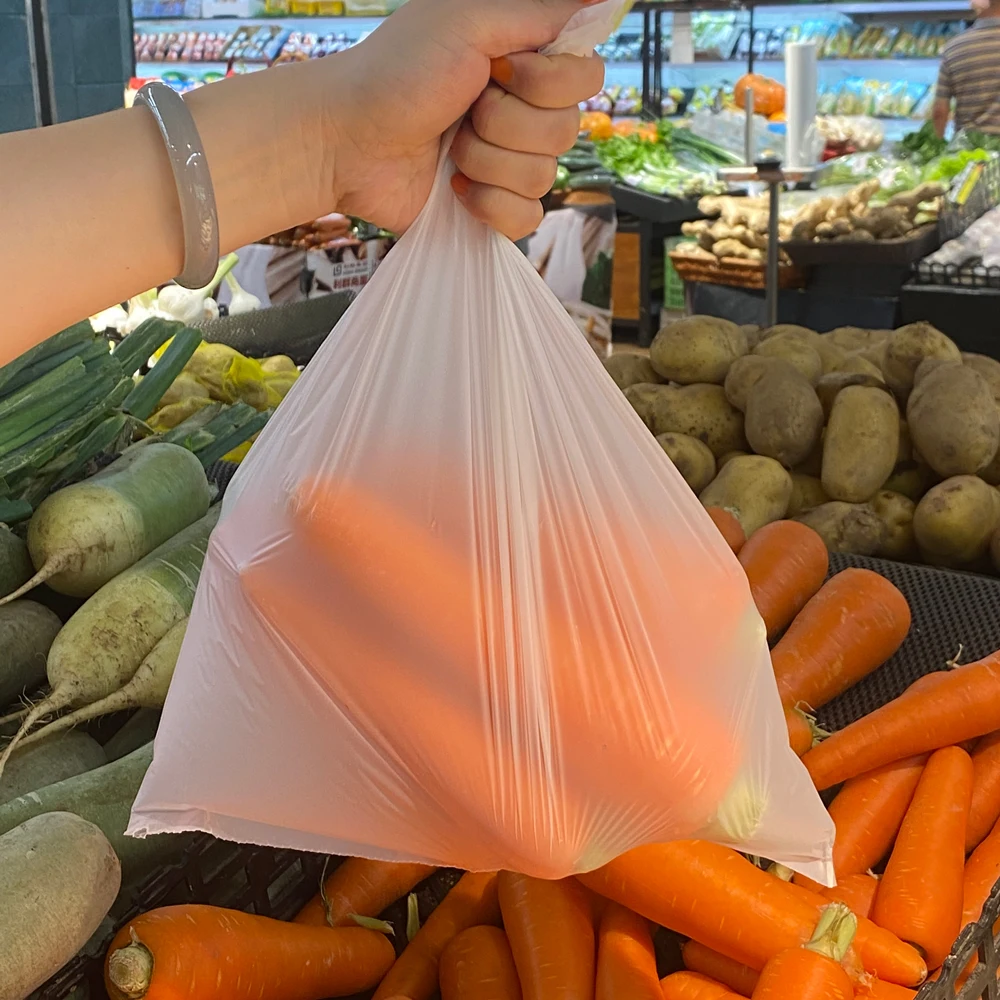 High Transparency Biodegradable Compostable Fruit Vegetable Storage Produce Bags Roll Biodegradable Open Top Flat Bag