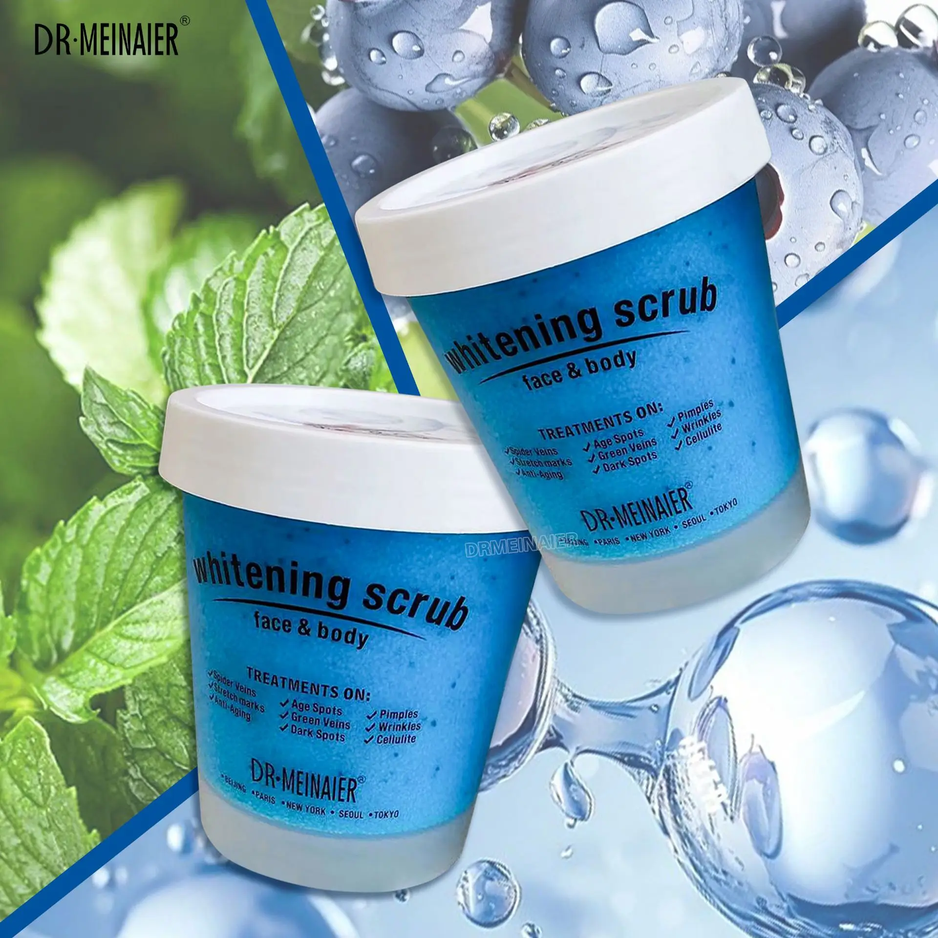 Organic Natural mint sea salt ice Cream fruit acid Scrub Skincare Moisturizing exfoliating bath salt face & body whitening scrub