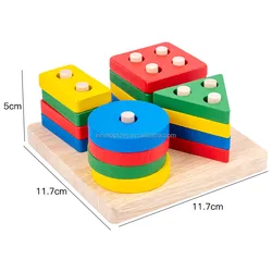 Wooden montessori  educational games toys rainbow color sorting toys wooden  pyramids stacking semicircle blocks