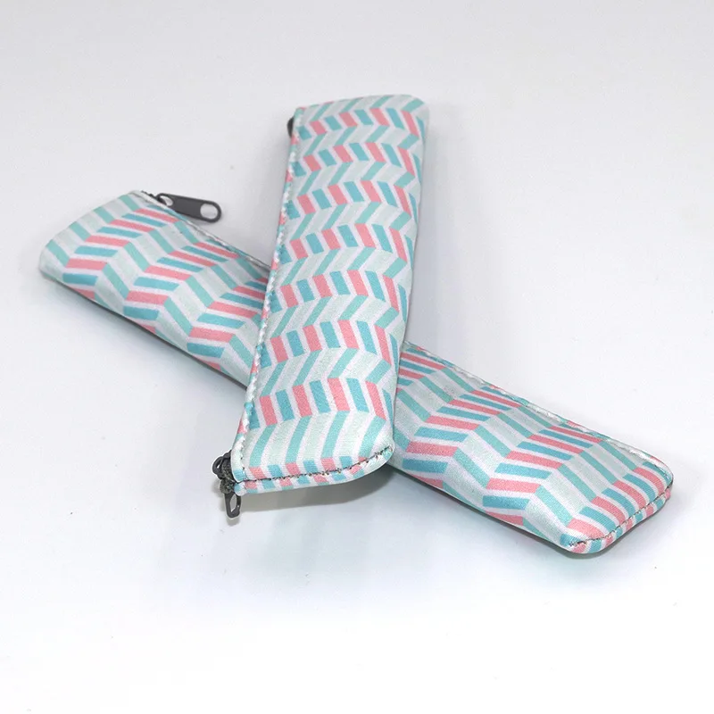 UOO OEM RPET Recycled Customized Design Sublimation Full Printing Neoprene Long  Pencil Case