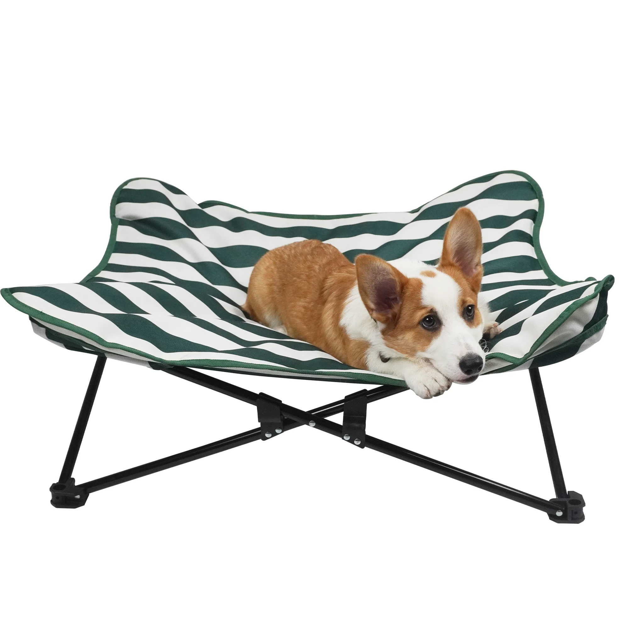 Wholesale pet elevated bed flower shaped striped dog bed foldable portable luxury moistureproof dog bed  high quality