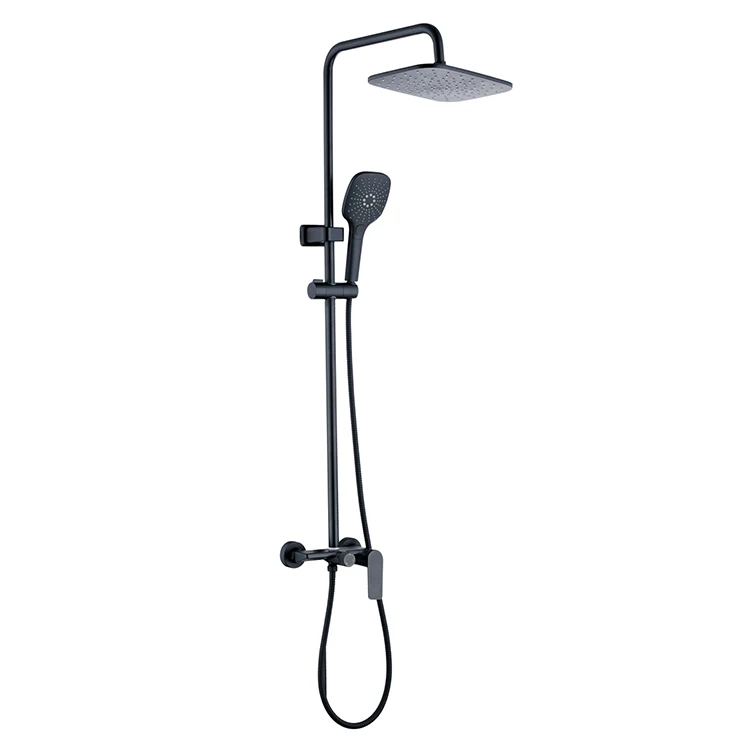 Rain External Muslim Frameless Hand Matte Black Stand Wall Bathroom Shower Kit Exterior