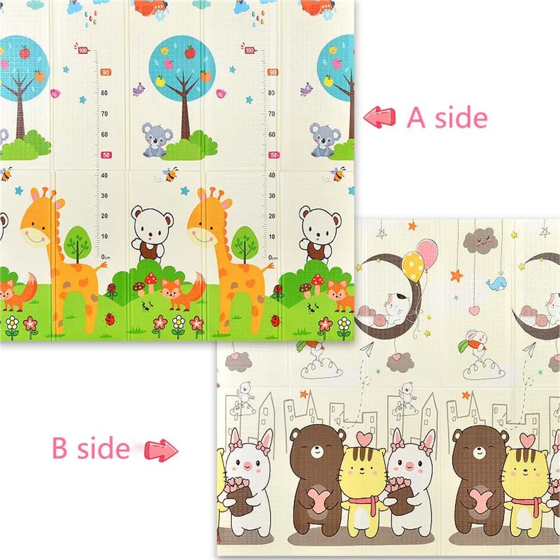 Gym Rubber Mat Kids Mats Play Extra Large Easy Folding Squares Easy Storage And Traveling For Baby Double Sided Design