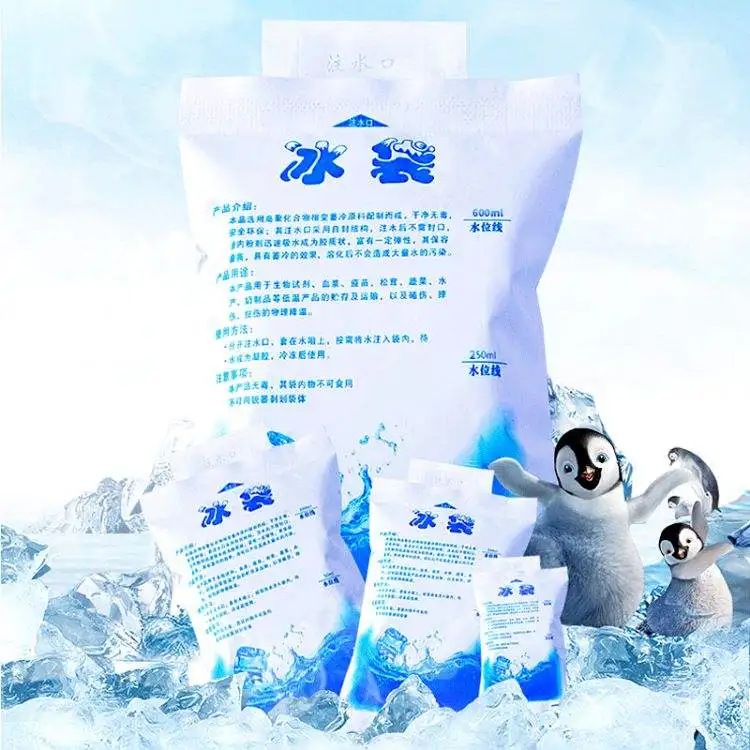 Water Injected Ice Pack Reusable Shipping Transportation Cooling Ice Gel Pack Dry Ice Bag For Food
