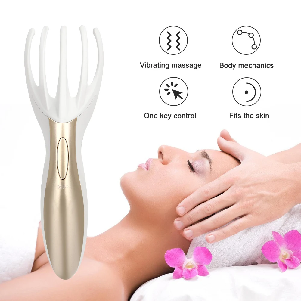 Массажер Электрический для головы и шеи, инструмент для массажа головы осьминога, кожи головы, расслабления, спа-терапии