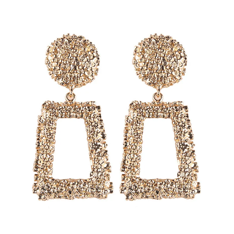 
2019 European and American Fashion Personality Creative New Earrings Geometric Metal Creative Big Earrings FOR WOMEN 