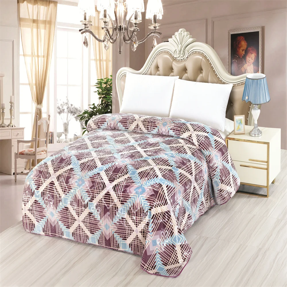 Фланелевое одеяло из шерсти и шерсти, с принтом в клетку