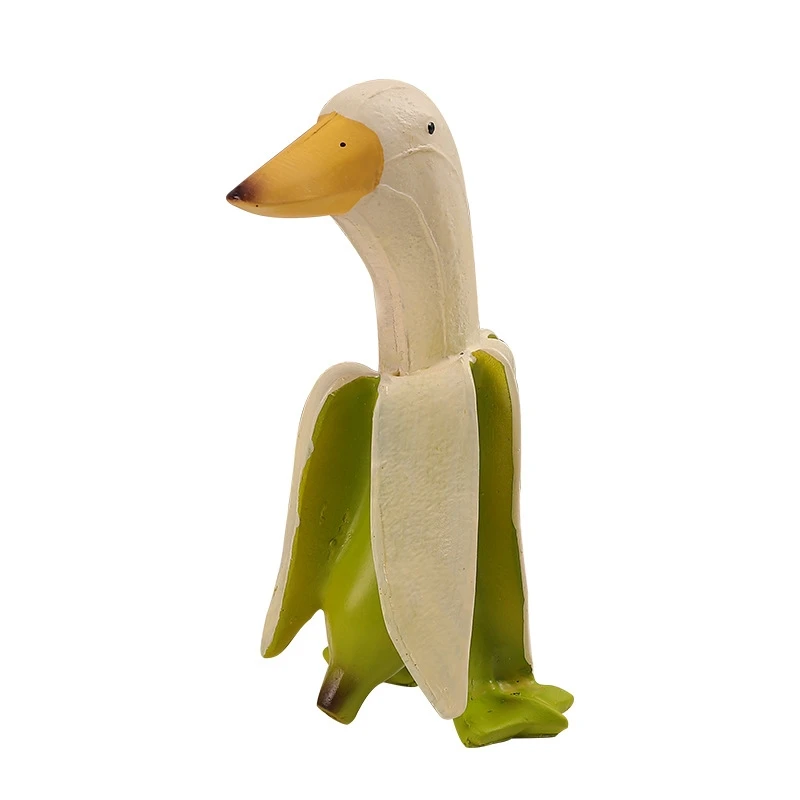 Cartoon Cute Duck Desktop Decoration Resin Crafts Cute Banana Duck Ornament Still Anxious Duck Figurine Cute Friend Gift