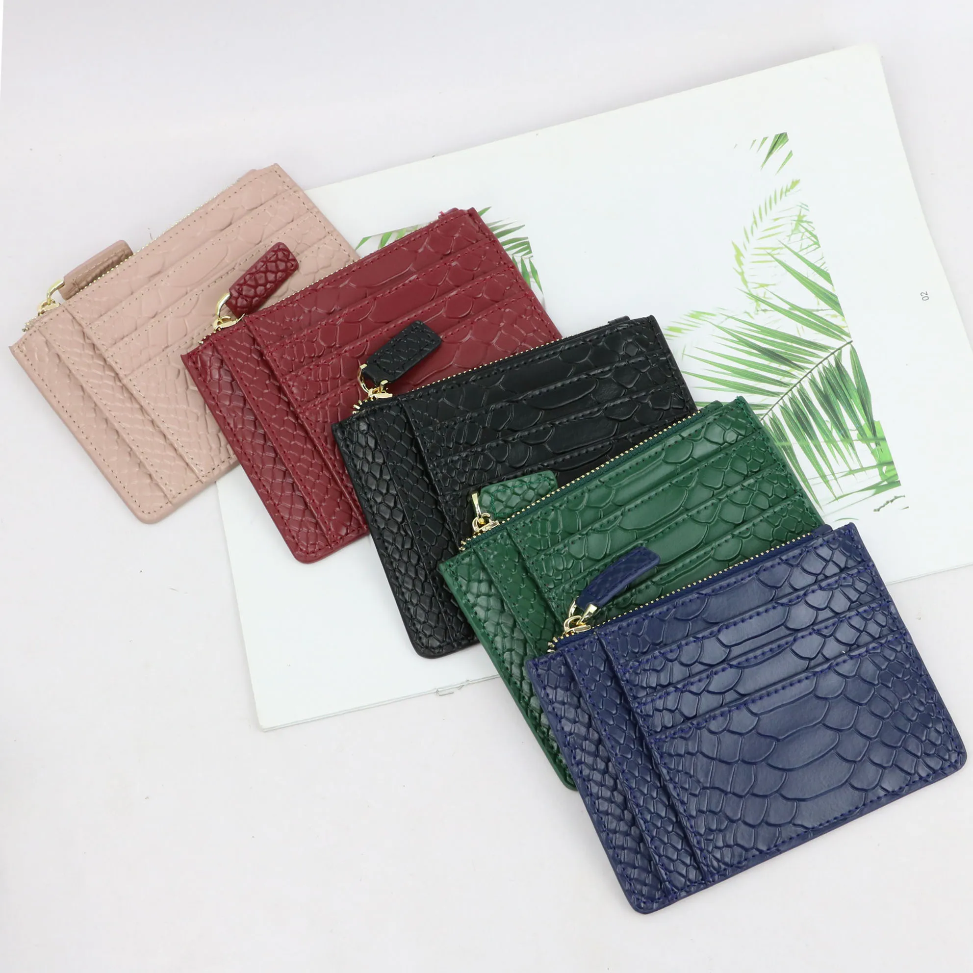 Wholesale pattern card holders wallet men women genuine leather card holder