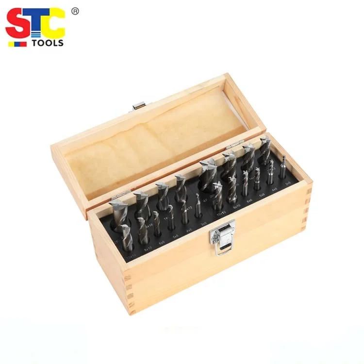 Imperial 3/16' to 3/4' 2 Flute 4 Flute 20 Pc CNC Machining set HSS Tin Titanium Coated End Mill Milling Cutter Set