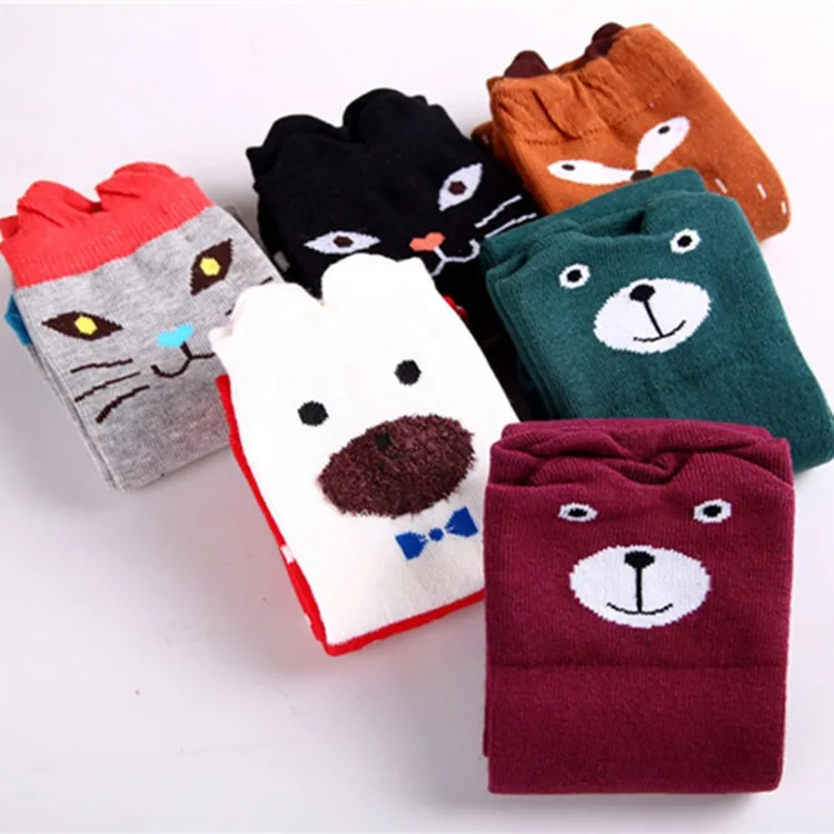 REMOULD Custom logo Animal Bear Cat Knee High Socks Custom Wholesale Knee Cat fox Socks