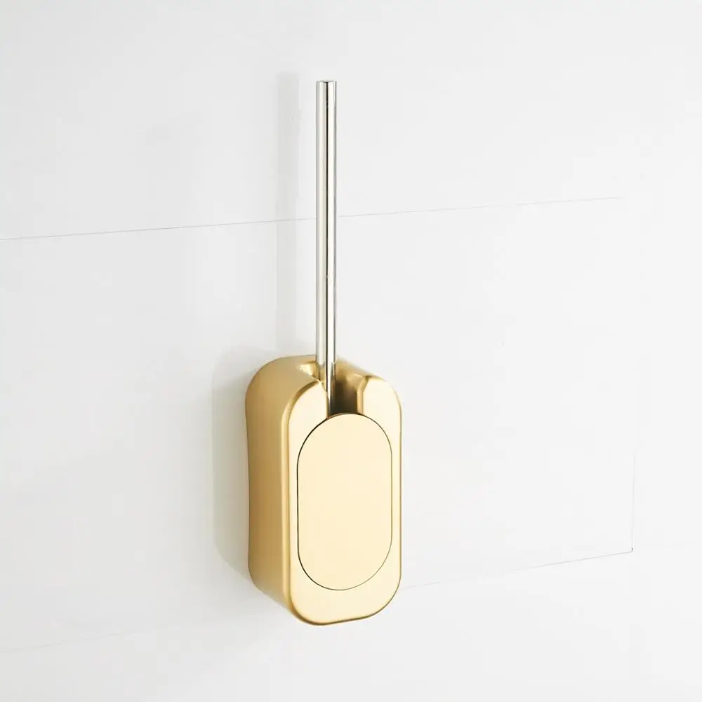 Decorative stainless Steel Handle Deep Cleaning ABS adhesive plastic toilet brush holder