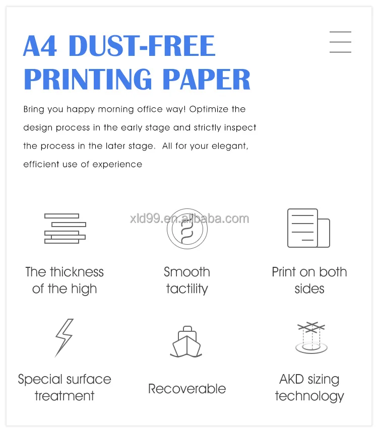 80gsm White A3 A4 A5 Clean Room ESD Printing Copy Paper