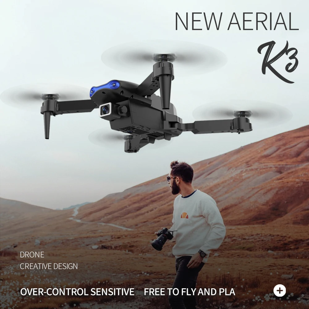 2021 New K3 Drone 4K Hd Wide-Angle Dual Camera 1080P Wifi Visual Positioning Height Keep Follow Me K3 Drones