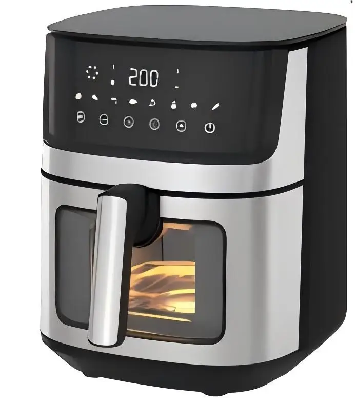 new big capacity family use electric digital smart 8L air fryer with top-bottom heat