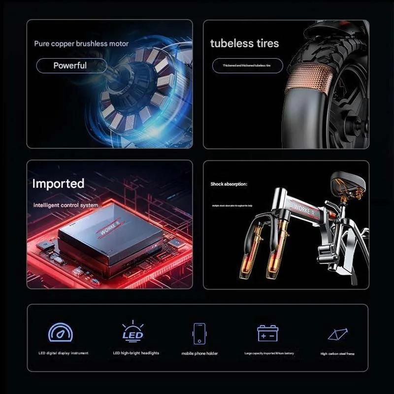 2024 Hot Sale Mini Size Fashion Electric Folding Bicycle 400W 48V 14 Inch Electric City Folding Bike Mini Foldable Electric Bike