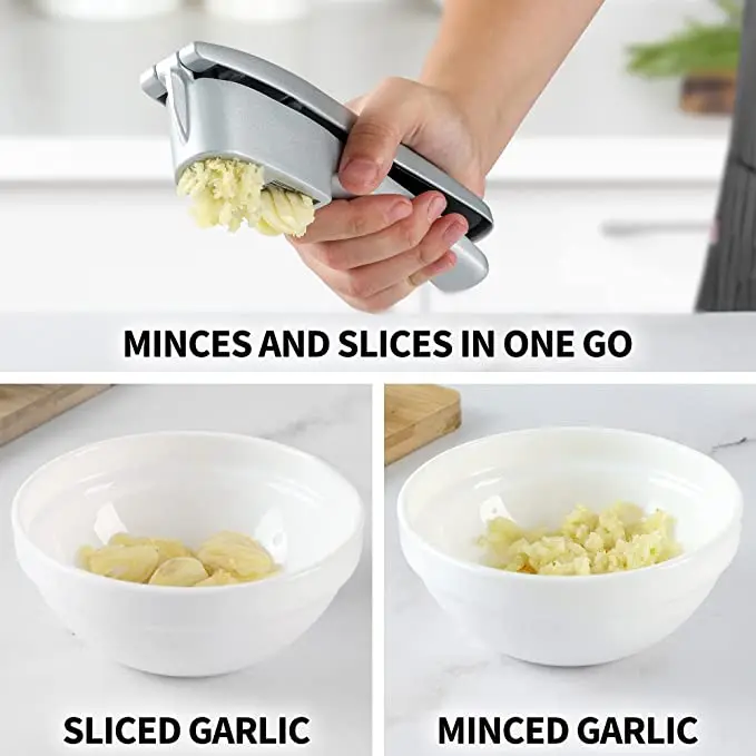 Double Garlic Press Multifunctional 2 In 1 Ginger Garlic Press Slicer With Accessories