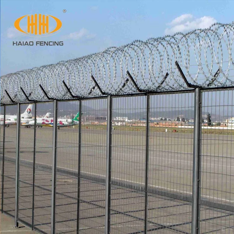 valla para aereo puerto high security airport fence with razor barbed wire